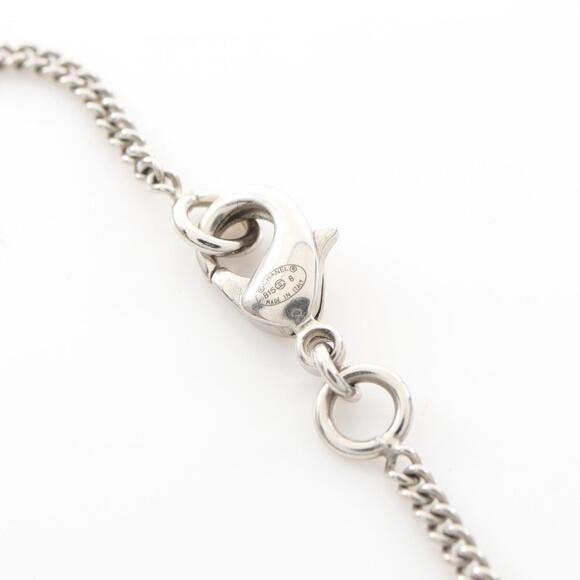 CHANEL Silver Logo Necklace